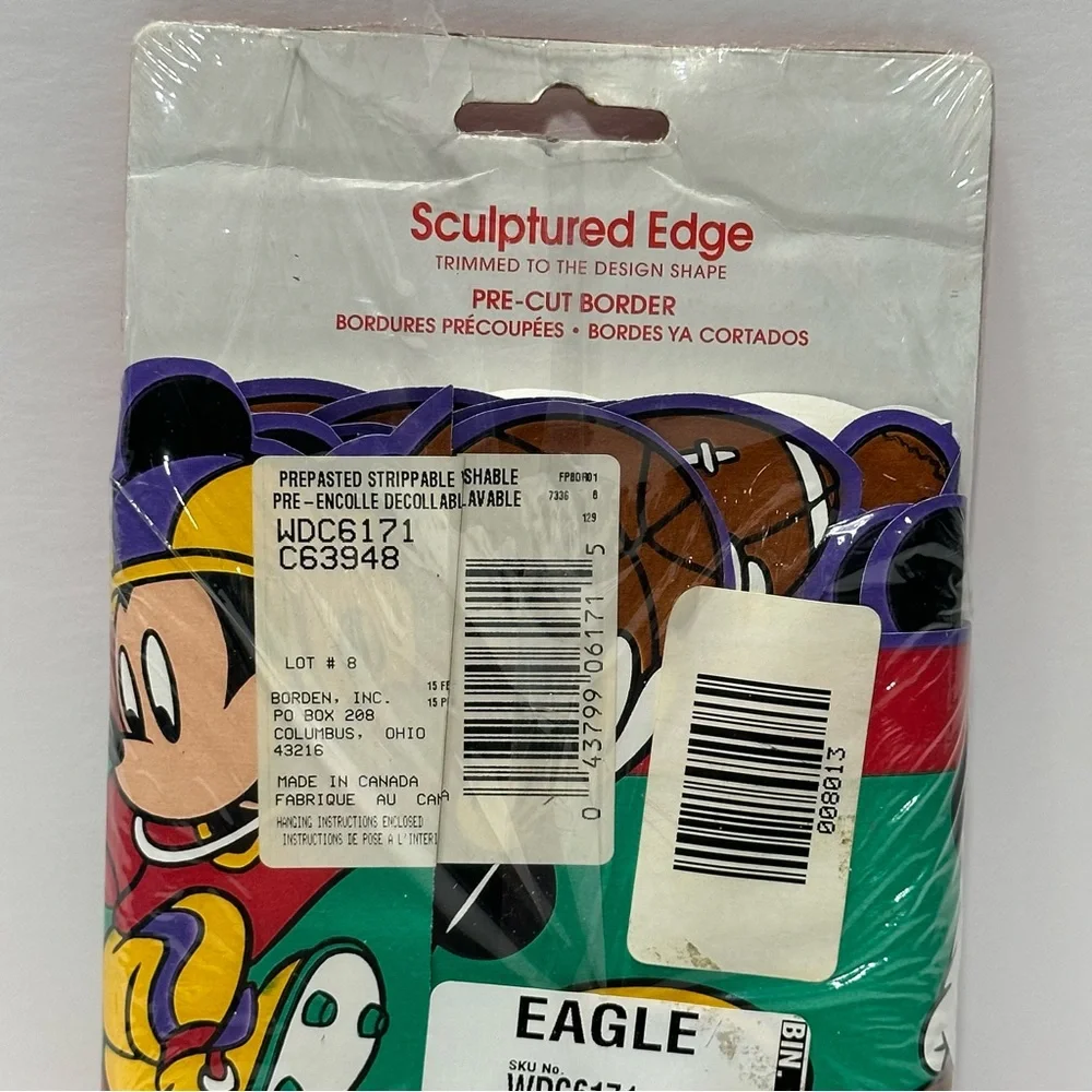 Mickey’s Stuff For Kids Pre Cut Border Wall Covering Borden Sports Theme New